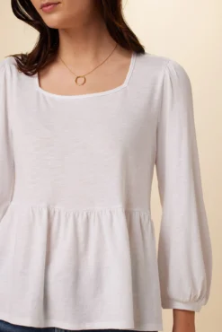 Blake Cotton Slub Blouse - White -Swish Drape Sales 0808R1 Blake White 4