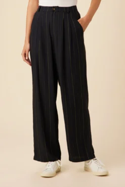 Holland Viscose Pant - Navy Stripe -Swish Drape Sales 10035R1 Holland Navy Stripe 1