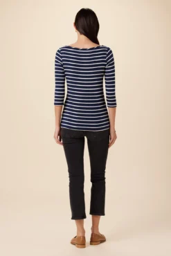 Francoise 3/4 Sleeve Dream Knit Tee - Basque Stripe 6 Francoise 3/4 Sleeve Dream Knit Tee - Basque Stripe -Swish Drape Sales 1005 34 Slv Francoise Basque Stripe 3