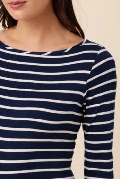 Francoise 3/4 Sleeve Dream Knit Tee - Basque Stripe 7 Francoise 3/4 Sleeve Dream Knit Tee - Basque Stripe -Swish Drape Sales 1005 34 Slv Francoise Basque Stripe 4