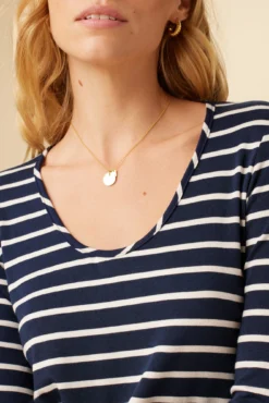 Itana Long Sleeve Dream Knit Tee - Basque Stripe -Swish Drape Sales 10070 LS Itana Dream Knit Basque Stripe 4