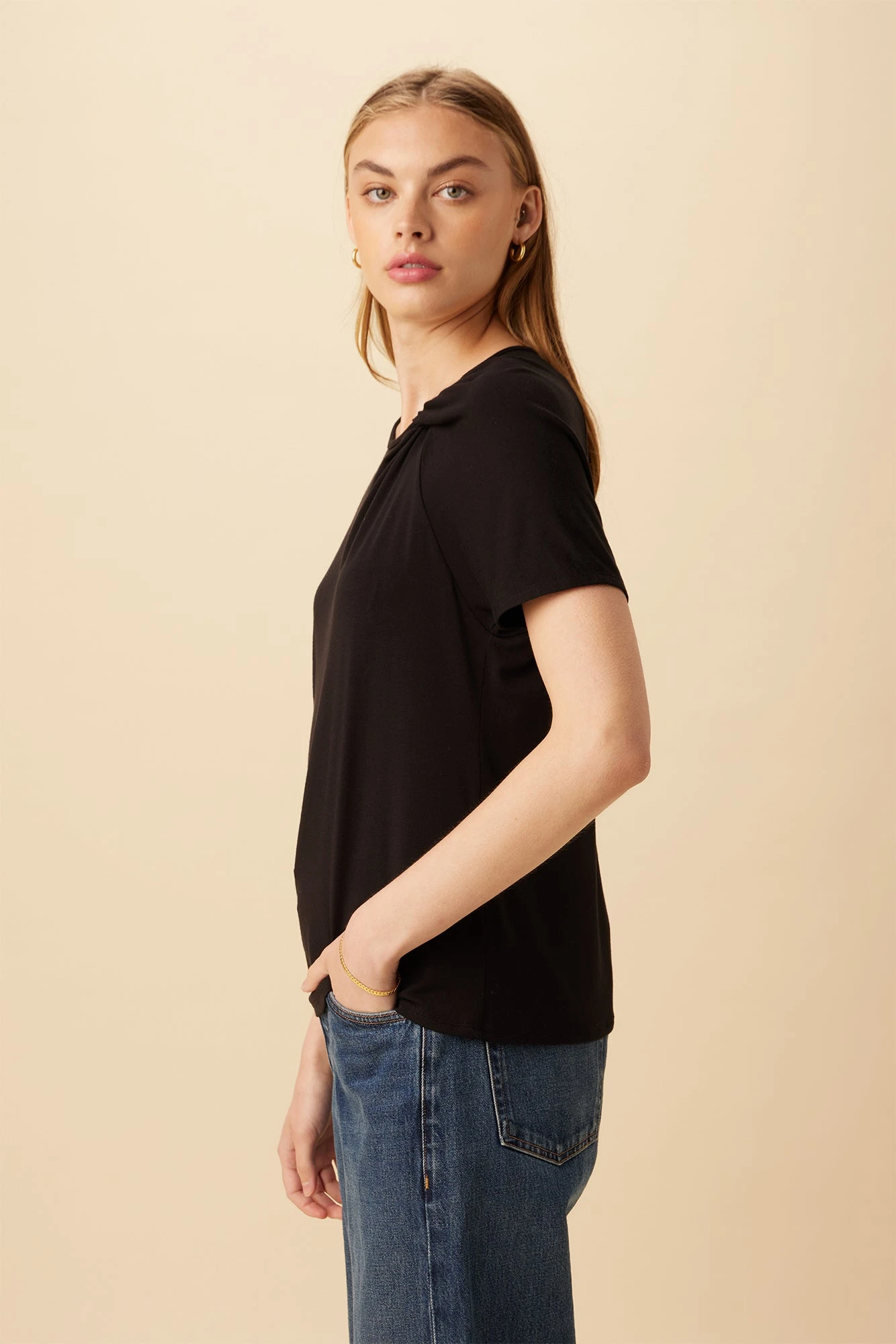 Mallorca Dream Knit Tee - Black 2 Mallorca Dream Knit Tee - Black - Image 2