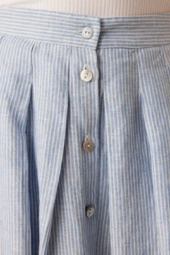 Mariah Linen Skirt - Blue Natural Stripe -Swish Drape Sales 10205 Mariah Linen Blue Natural Stripe 5