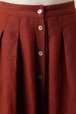 Mariah Linen Skirt - Rust -Swish Drape Sales 10205 Mariah Linen Rust 5