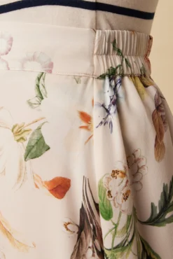 Blaze Washable Silk Skirt - Botanic Floral Ivory -Swish Drape Sales 10227 Blaze Silk Lined Botanic Floral Ivory 5