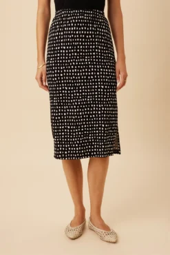Vindy Viscose Knit Skirt - Valencia Dot Black