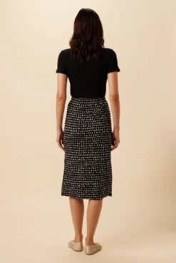 Vindy Viscose Knit Skirt - Valencia Dot Black -Swish Drape Sales 10276 Vindy Viscose Valencia Dot Black 3