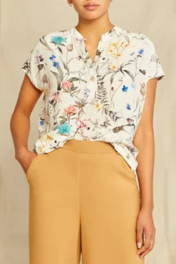 Renata Washable Silk Blouse - Luca Print