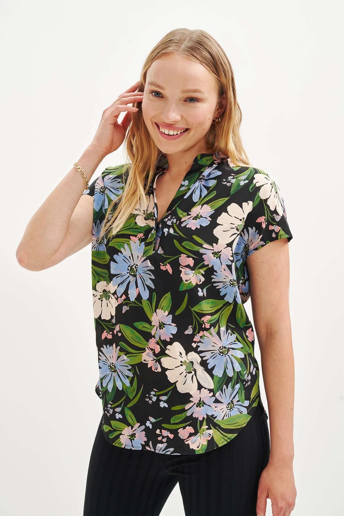 Renata Washable Silk Blouse - Printemps Floral 1 Renata Washable Silk Blouse - Printemps Floral