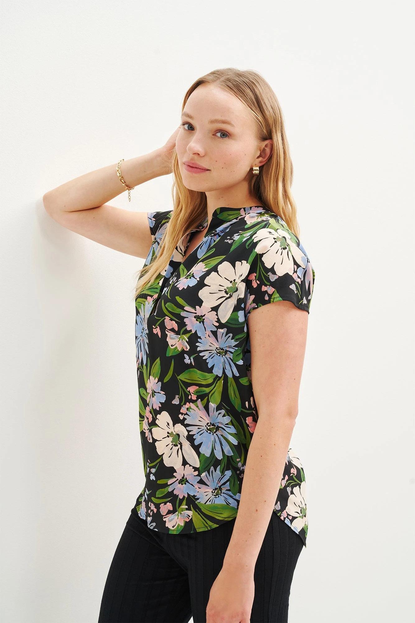 Renata Washable Silk Blouse - Printemps Floral 2 Renata Washable Silk Blouse - Printemps Floral - Image 2