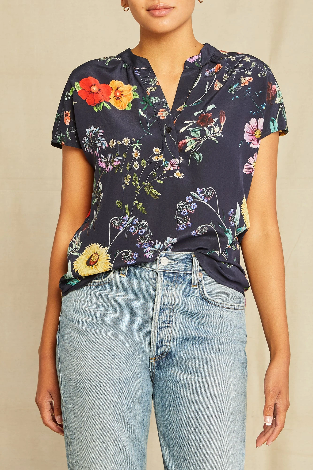 Renata Washable Silk Blouse - Provence Floral 2 Renata Washable Silk Blouse - Provence Floral - Image 2