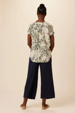 Renata Washable Silk Blouse - Silverwood Floral -Swish Drape Sales 1068 Renata Silverwood Floral 3