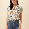 Renata Washable Silk Blouse - Stella Floral White