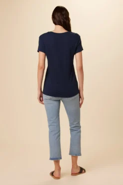 Joline Reverie Slub Tee - Navy Slub -Swish Drape Sales 1334 Joline Navy 3