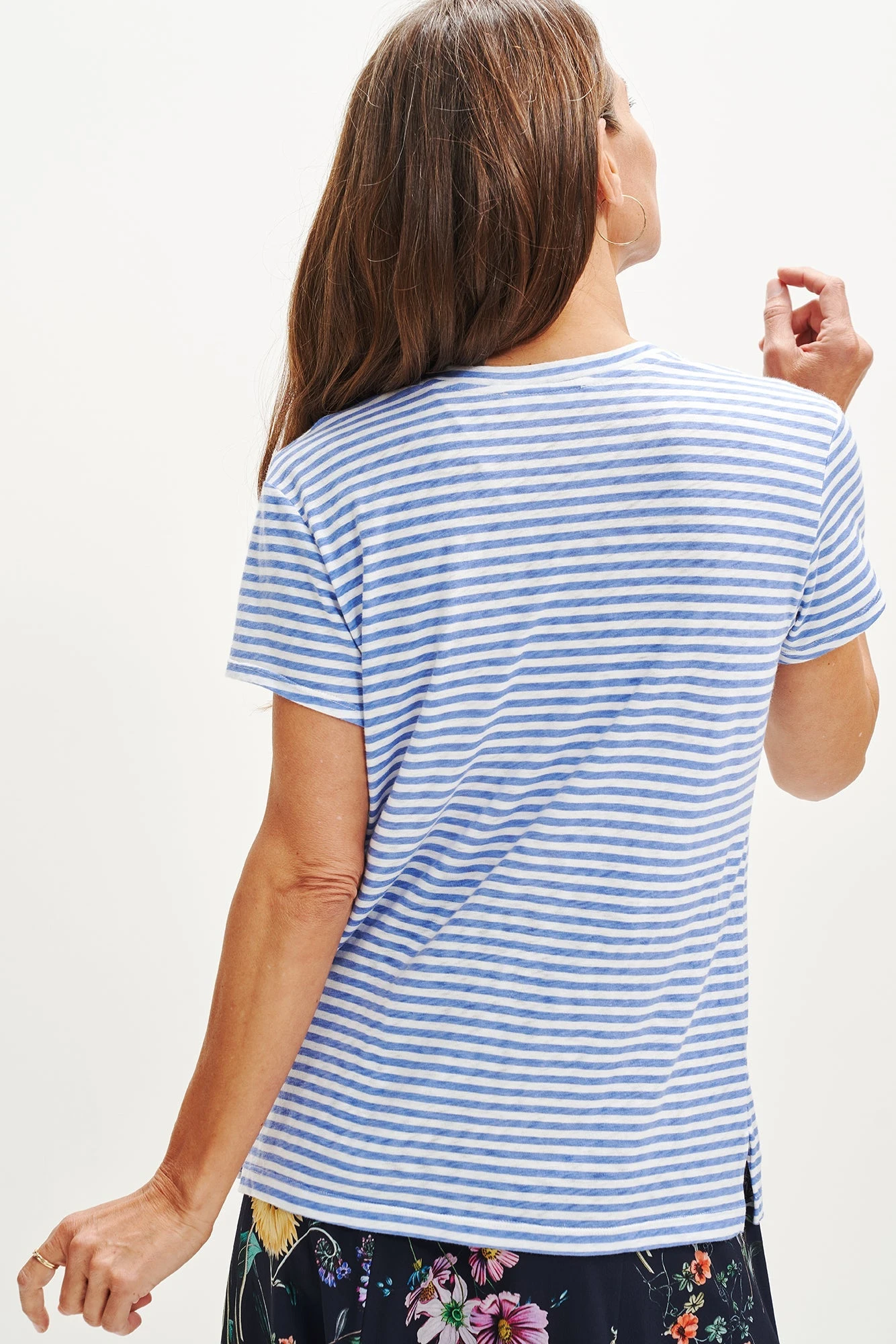 Leif Reverie Slub Tee - Soleil Stripe Sky 4 Leif Reverie Slub Tee - Soleil Stripe Sky - Image 4