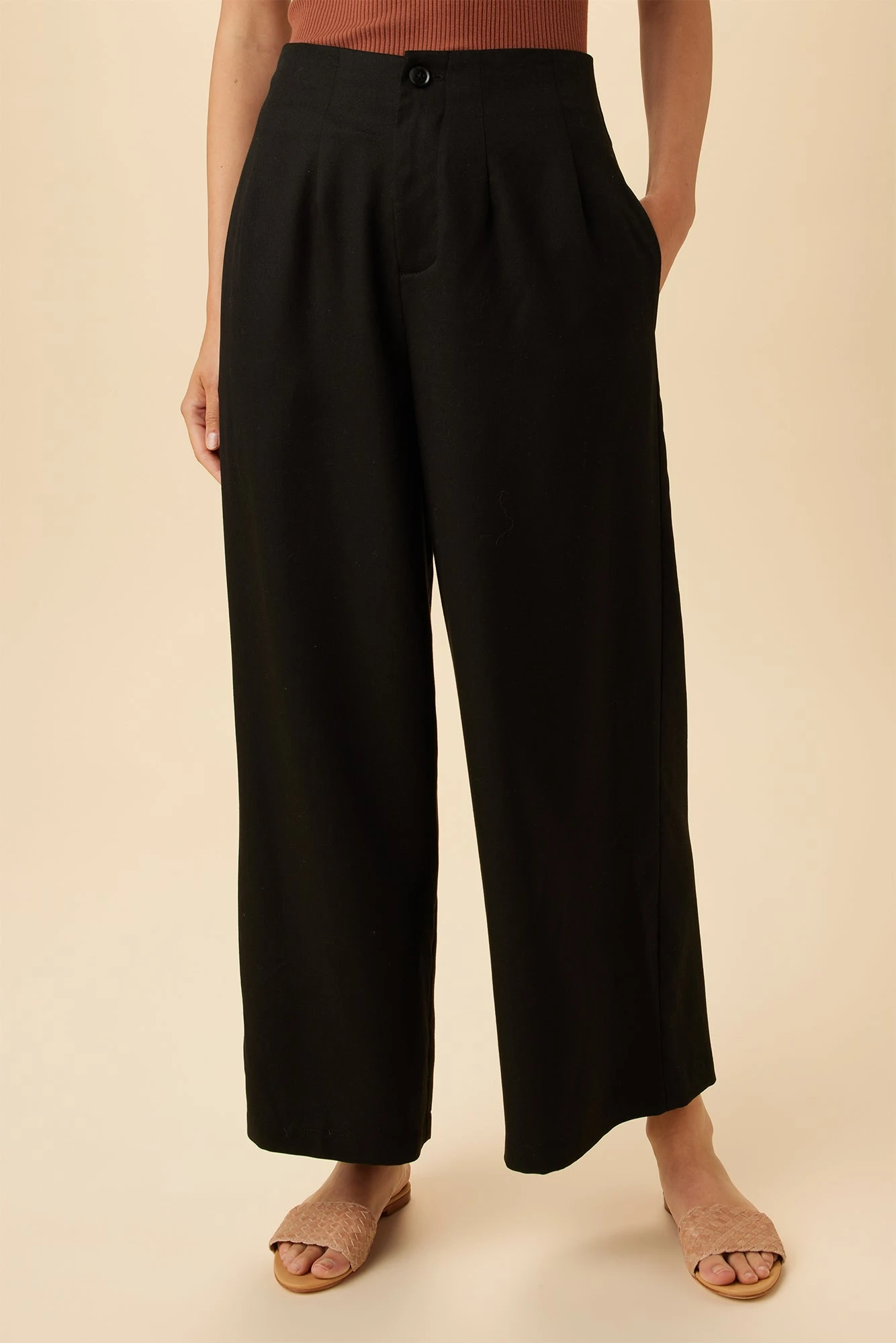Theo Tencel Twill Pant - Black 1 Theo Tencel Twill Pant - Black