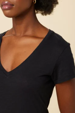 Joline Reverie Slub Tee - Black -Swish Drape Sales 14 1334 Joline Black 4