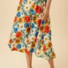 Blaze Washable Silk Skirt - Devon Floral