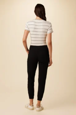 Skylar Paris Rib Joggers - Black -Swish Drape Sales 2050 Skylar Black 3