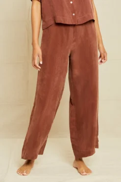 Mabel Cottonseed Cupro Pajama Pants - Earth - ReAmour