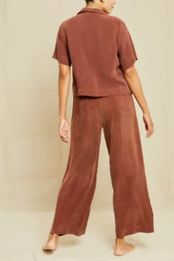 Mabel Cottonseed Cupro Pajama Pants - Earth - ReAmour -Swish Drape Sales 211013 AV October ECOMM 0222MabelPJBottomEarthCupro 6170 web 85c5ed17 2165 442e bba9 79e4acab9eaf