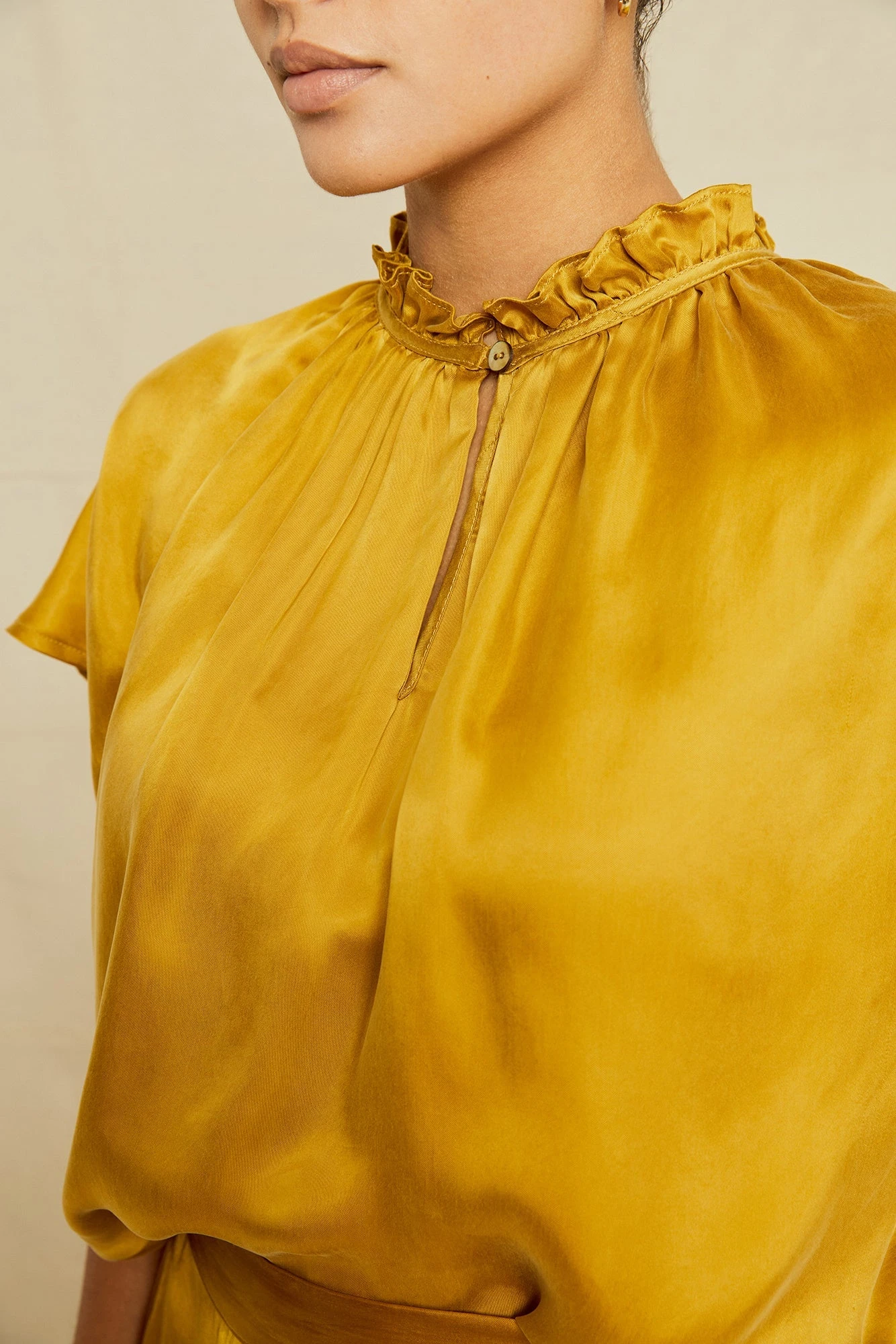 Ruby Cottonseed Cupro Blouse - Gold 4 Ruby Cottonseed Cupro Blouse - Gold - Image 4