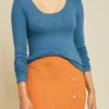 Itana Long Sleeve Dream Rib Tee - Azure