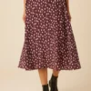 Blaze Washable Silk Skirt - Pebble Dot Plum