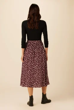 Blaze Washable Silk Skirt - Pebble Dot Plum -Swish Drape Sales 21 9838 Blaze Plum Ivory 3 scaled