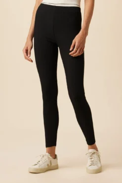 Magda Paris Rib Leggings - Black -Swish Drape Sales 4700 Magda Legging Black 1