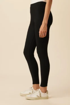 Magda Paris Rib Leggings - Black -Swish Drape Sales 4700 Magda Legging Black 2