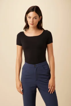 Jenna Reverie Knit Tee - Black