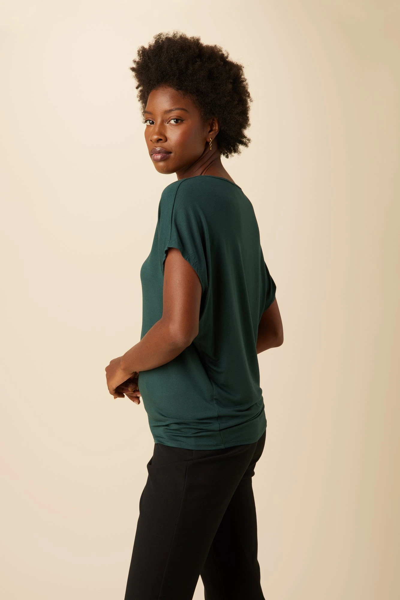 Mayr Dream Knit Tee - Darkest Spruce 2 Mayr Dream Knit Tee - Darkest Spruce - Image 2