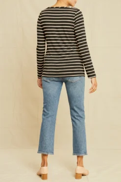 Francoise Long Sleeve Tee - Black And Rose -Swish Drape Sales 7045 Francoise Harbor Stripe Black Rose 2652 web 328d0b14 62ea 4239 b5ed d404287a4a40