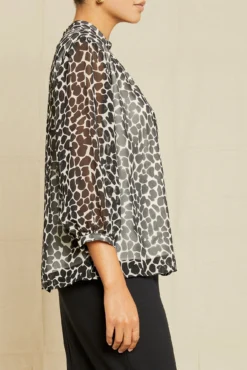 Astrid Nouveau Silk Blouse - Cobblestone Dot -Swish Drape Sales 7090 Astrid Cobblestone Print 12748 web 43b7bb02 c09b 4d1d 8228 3720c01577d1