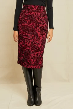 Alice Upcycled Skirt - Bordeaux Floral