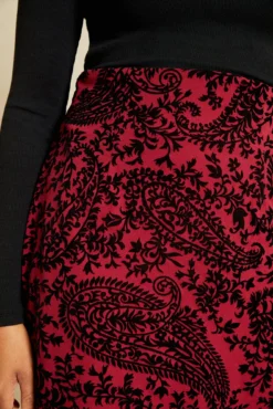 Alice Upcycled Skirt - Bordeaux Floral -Swish Drape Sales 7693 Alice Bordeaux Bordeaux Floral 12370 web