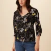 Heidi Washable Silk Blouse - French Jardin Black