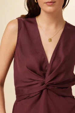 Clemence Tencel Blouse - Sepia -Swish Drape Sales 7906 Clemence Sepia 4