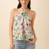 Hayden Washable Silk Blouse - Stella Floral White