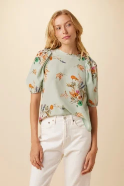 Sylvia Washable Silk Blouse - Cannes Floral