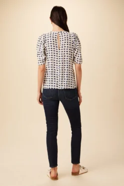 Sylvia Washable Silk Blouse - Squared Up White -Swish Drape Sales 7935 Sylvia Silk Squared Up White 3