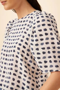 Sylvia Washable Silk Blouse - Squared Up White -Swish Drape Sales 7935 Sylvia Silk Squared Up White 4