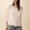 Catalina Cottonseed Cupro Blouse - White
