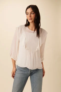 Catalina Cottonseed Cupro Blouse - White