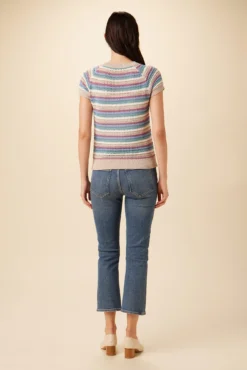 Rosario Sweater Tee - Multi Stripe -Swish Drape Sales 7953 Rosario Multi Stripe 3