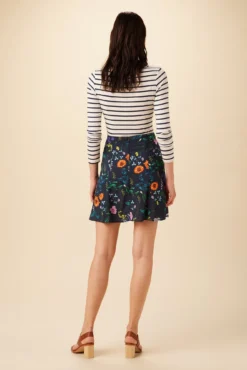 Kendra Ecovero Skirt - Stella Floral Navy -Swish Drape Sales 7958 Kendra Stella Navy 3