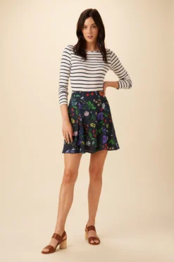 Kendra Ecovero Skirt - Stella Floral Navy -Swish Drape Sales 7958 Kendra Stella Navy 5