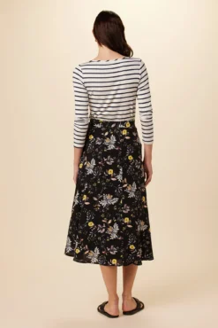 Blaze Washable Silk Wrap Skirt - French Jardin Black -Swish Drape Sales 7965 Blaze Wrap French Jardin Black 3