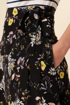 Blaze Washable Silk Wrap Skirt - French Jardin Black -Swish Drape Sales 7965 Blaze Wrap French Jardin Black 4